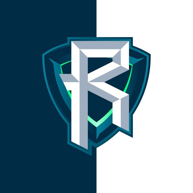 letter R esports shield logo