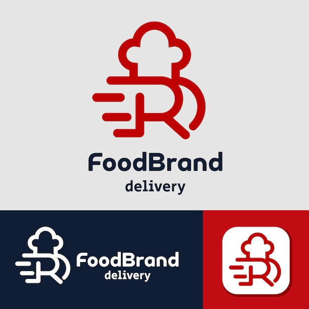 Letter R Food Fast Delivery Logo Design