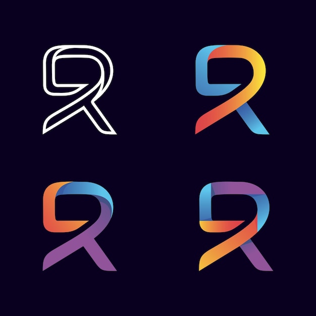 Letter r gradient logo design vector