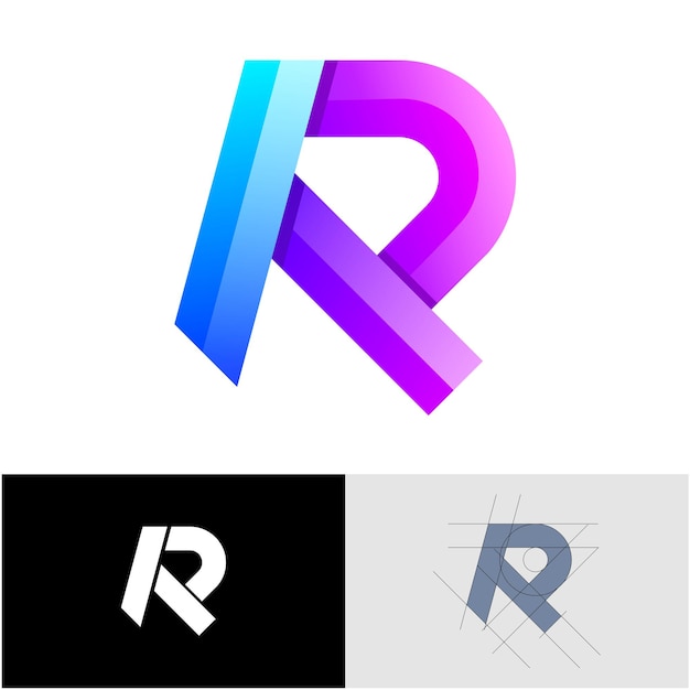 Letter r gradient logo design