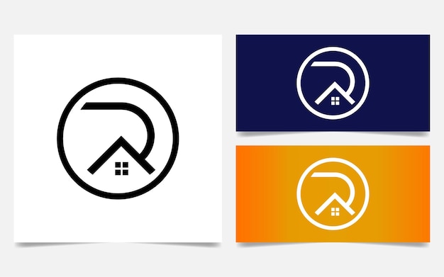 Letter R and House logo concept. Vector Eps10