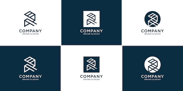 Letter R logo collection with creative modern style Premium Vector