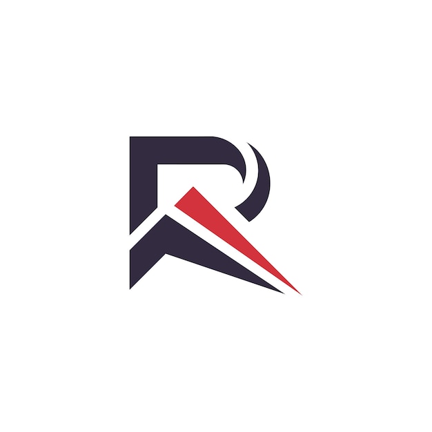 Letter R logo design element with modern creative concept