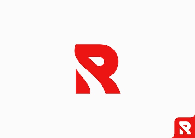 letter R logo design flat minimalist concept