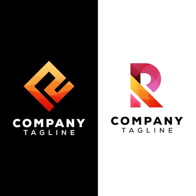 Letter R logo template premium vector