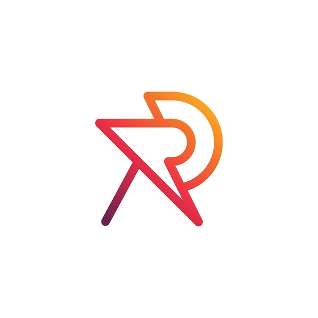 Letter R logo vector with modern and simple style