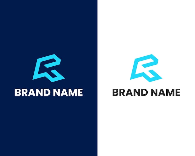 letter r and m modern logo design template