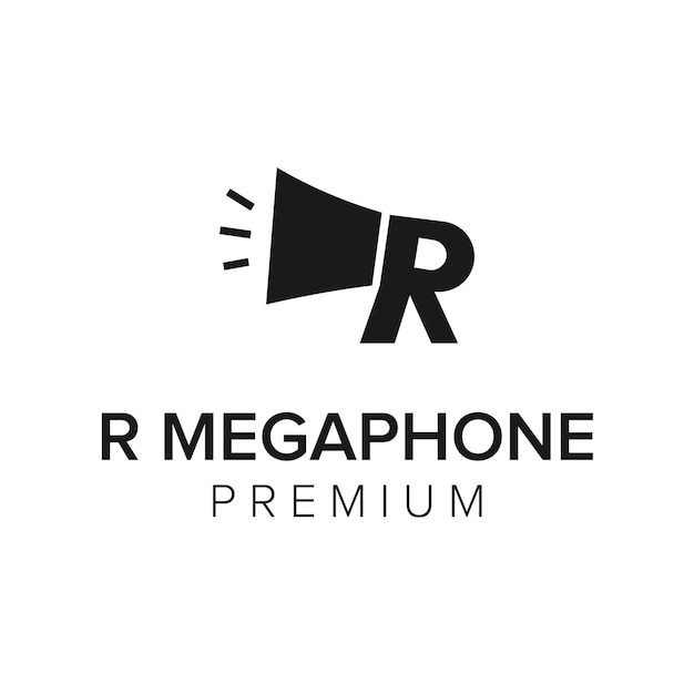 Letter R megaphone logo icon vector template