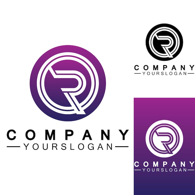 Letter R Monogram Logo Design Brand Identity Logos Designs Vector Illustration Template