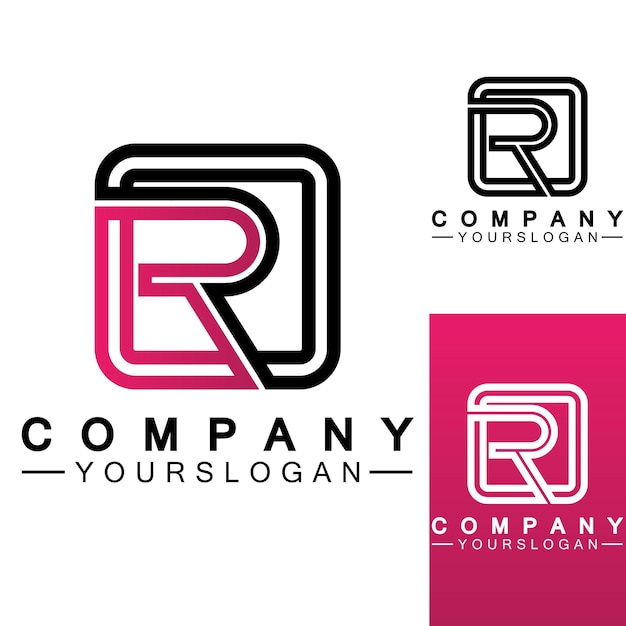 Letter R Monogram Logo Design Brand Identity Logos Designs Vector Illustration Template