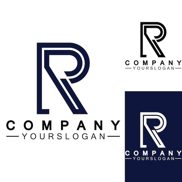 Letter R Monogram Logo Design Brand Identity Logos Designs Vector Illustration Template