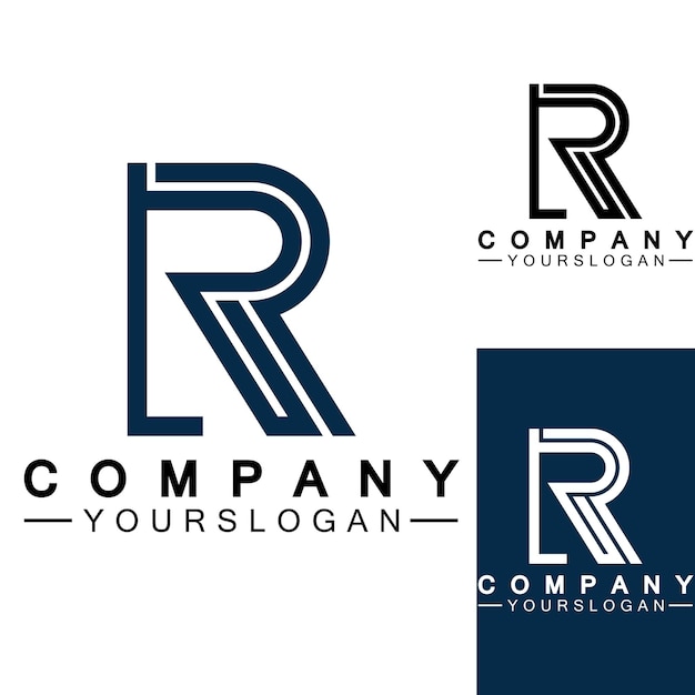 Letter R Monogram Logo Design Brand Identity Logos Designs Vector Illustration Template