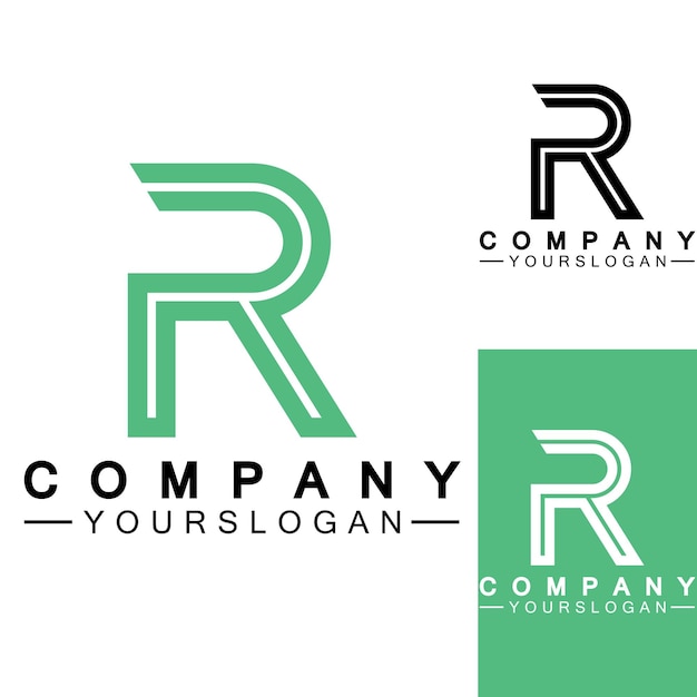 Letter R Monogram Logo Design Brand Identity Logos Designs Vector Illustration Template