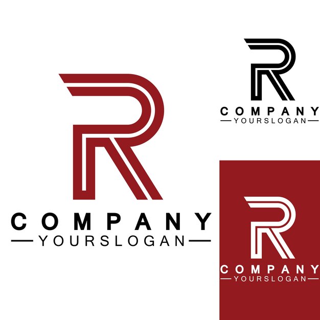 Letter R Monogram Logo Design Brand Identity Logos Designs Vector Illustration Template