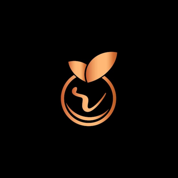 Letter R orange fruit icon vector simple and modern logo