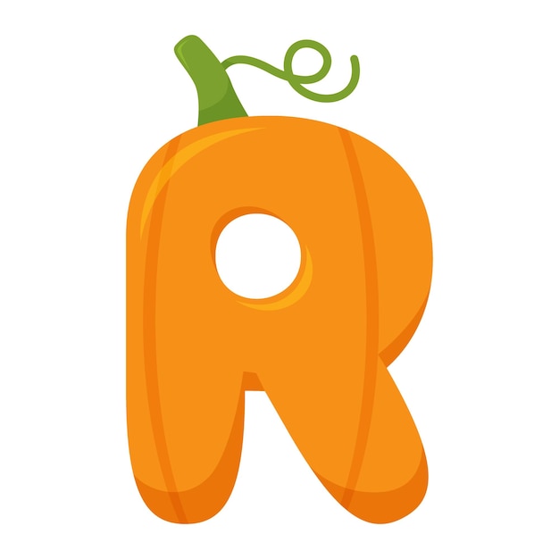 Letter R Pumpkin vector illustration