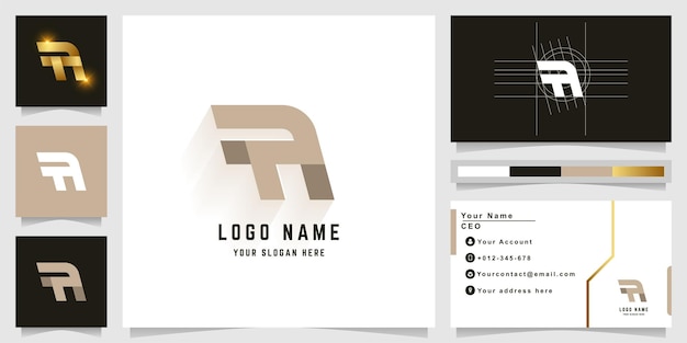 Letter R or Ri monogram logo with business card design