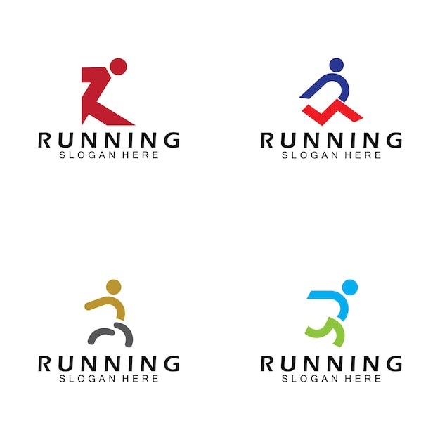 Letter R for running logo design combination letter R and people