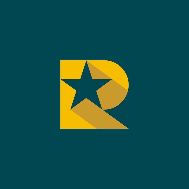 letter R star logo shining star logo