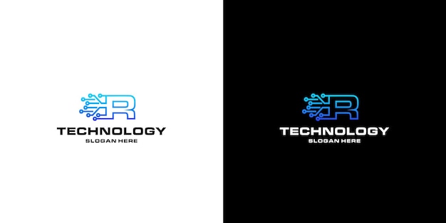 Letter r technology NFTs logo design