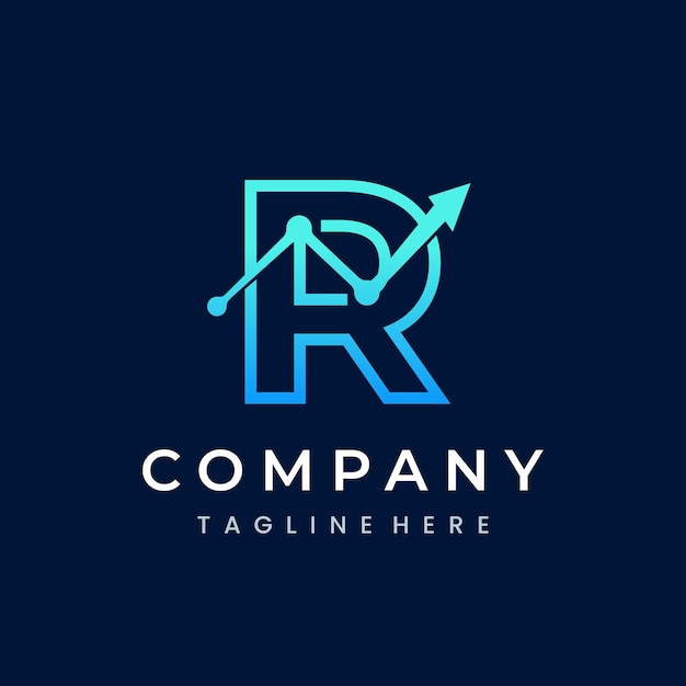 Letter R Trade Investment Marketing Logo