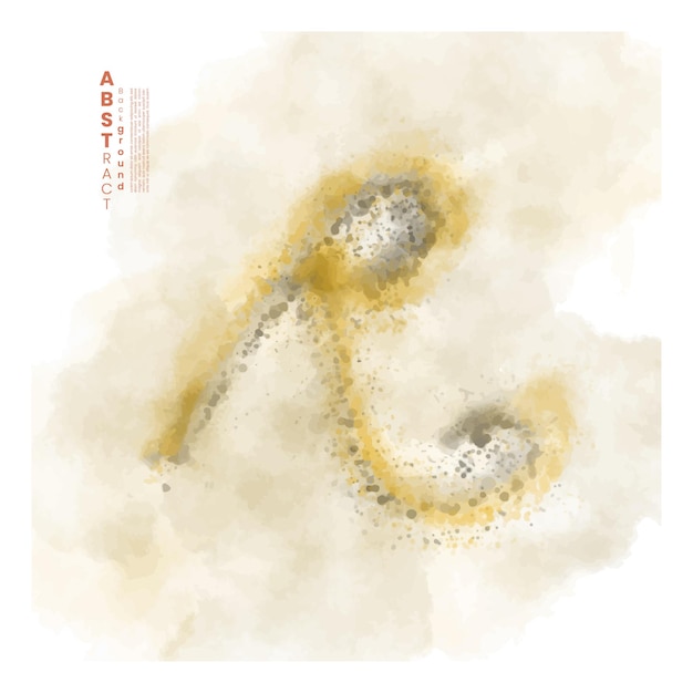 Letter R with abstract watercolor textured background