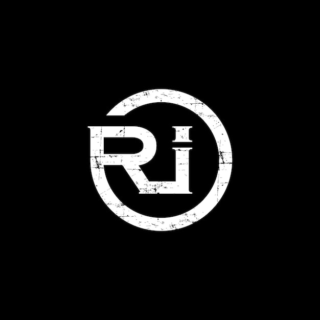 Vector letter ri circle vintage classic logo template