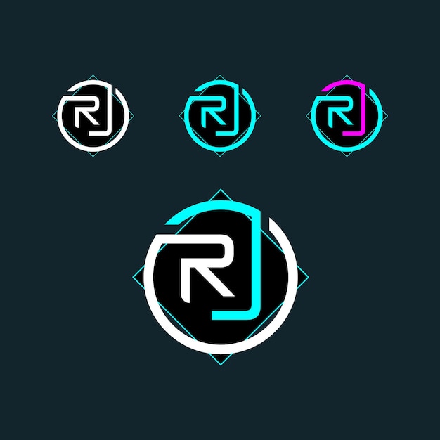 Letter RJ or JR logo design with modern shape