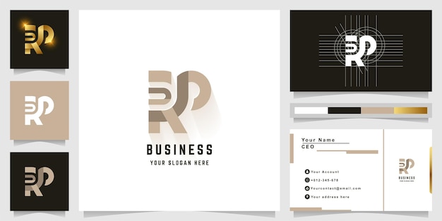 Letter RP or RS monogram logo with business card design