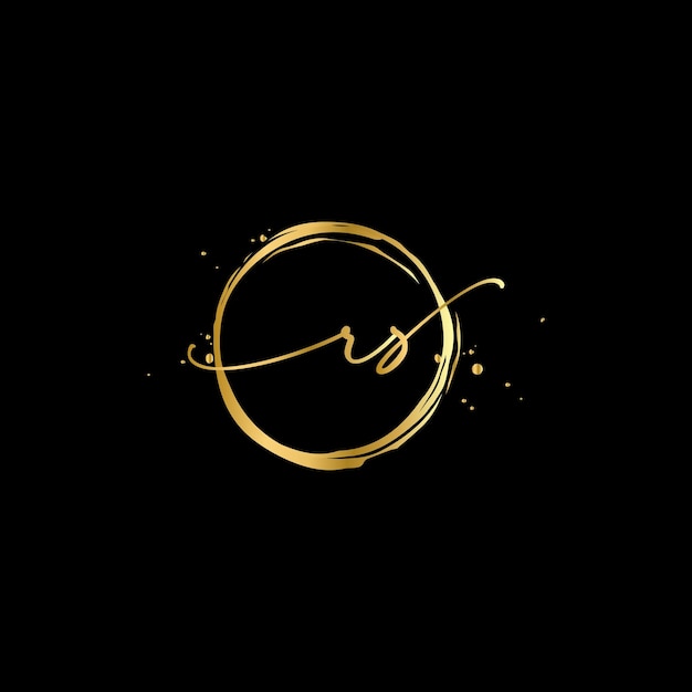 Letter rs Monogram design elements graceful template Gold Beauty Industry fashion logo