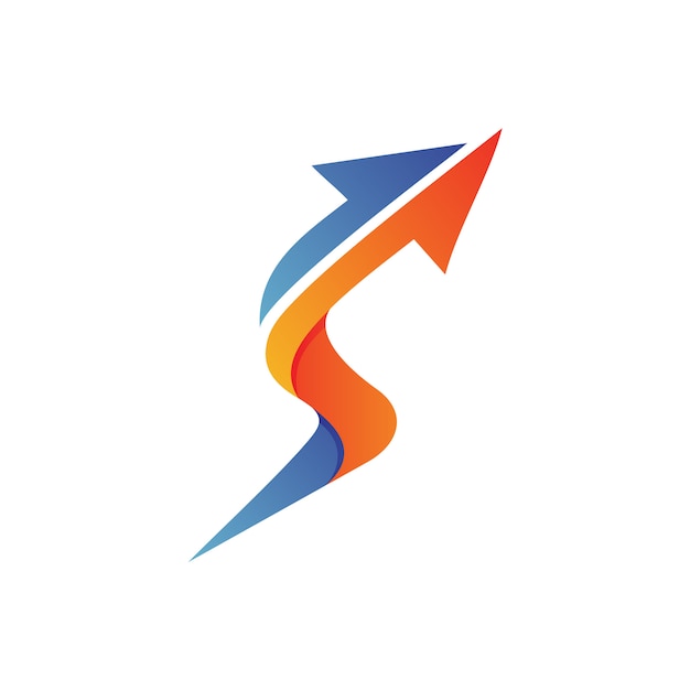 Letter S Arrow Logo Vector