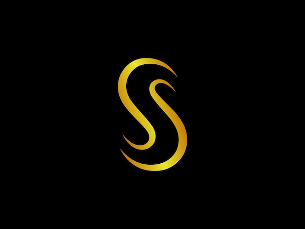 The letter s on a black background