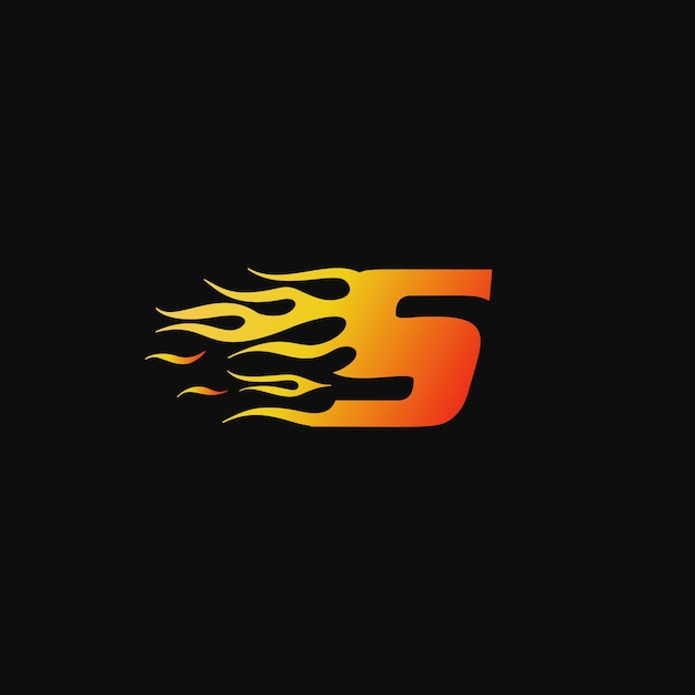 Letter S Burning flame logo design template