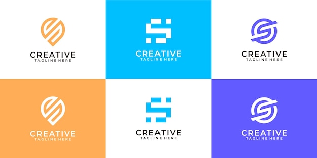 Letter s creative clean logo design collection for business