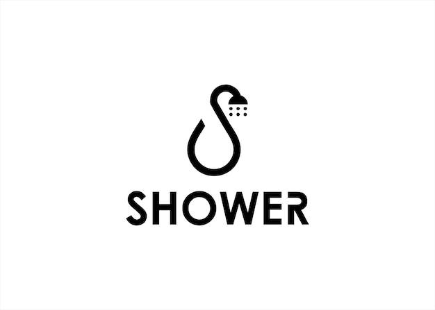 letter S creative logo design vector icon symbol initial shower lamp light interior home bath room