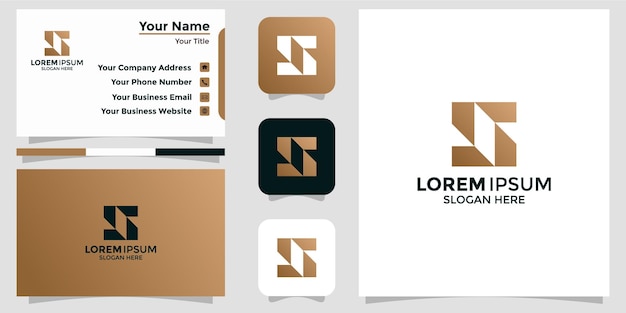 Letter S design logo and branding card