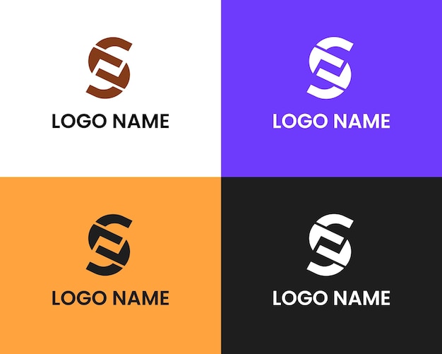 letter s and f logo design template