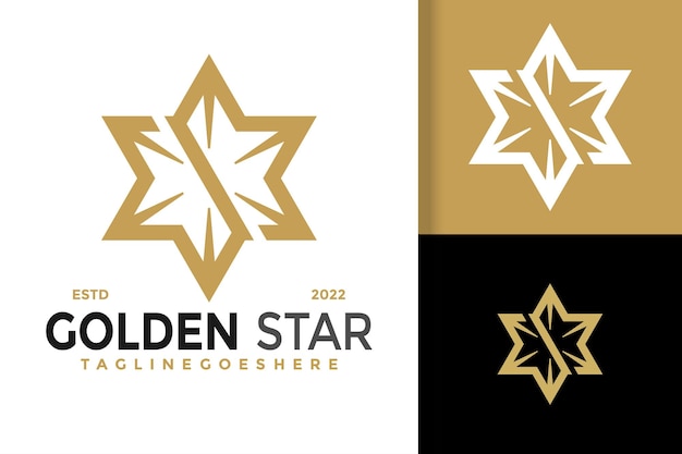 Vector letter s gold star logo design vector illustration template