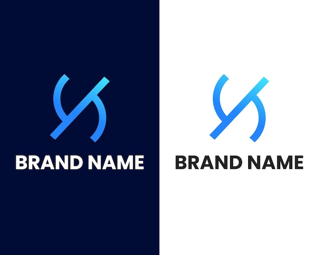 letter s and h mark modern logo design template