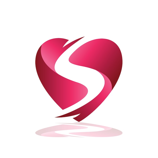 Letter S on the heart logo