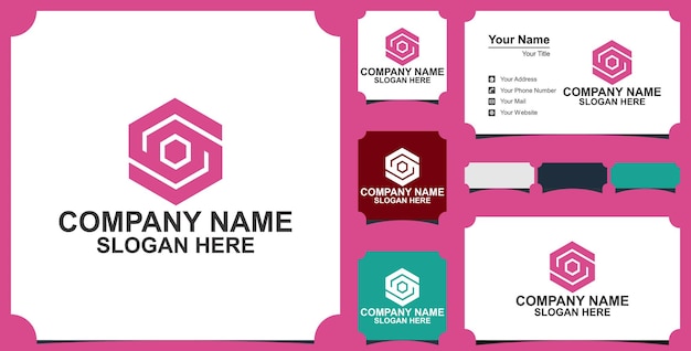 Letter S hexagon  Logo Design Element with Business Card Premium