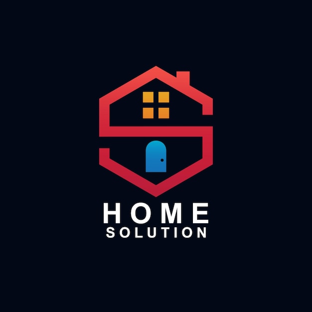 Letter s house logo design