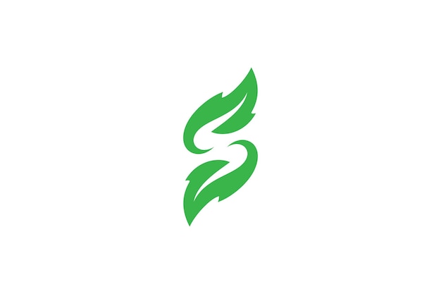 Letter s and leaf logo design template