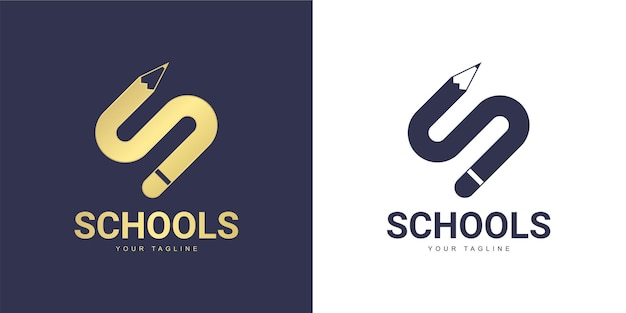 The letter s logo has a education concept