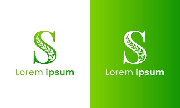 Letter s logo with a creative monogram leaf concept for the green eco company