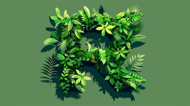 Vector the letter s made of branches and leaves