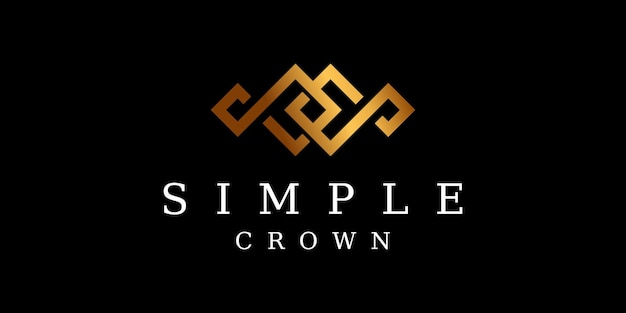 Letter S monogram crown logo design in gold color