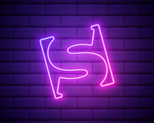 Letter S neon Initial logo icon design template Elegant modern luxury premium vector isolated on brick wall