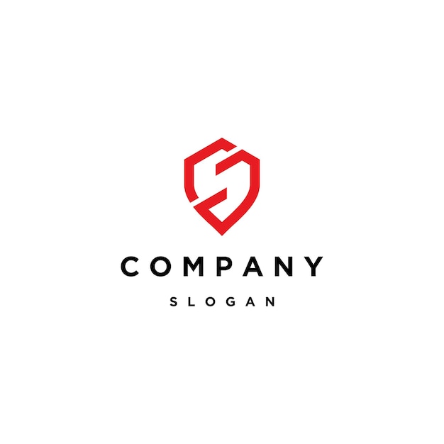 Letter S shield logo icon design template