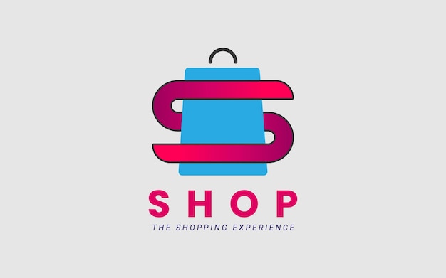 Letter S in shopping bag logo design template for your brand